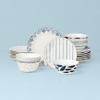 Blue Bay Porcelain 24-Piece Dinnerware Set for 8 in Blue, alternate view 3