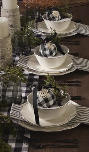 Blue Bay White Porcelain 24-Piece Dinnerware Set for 8 in White, alternate view 2