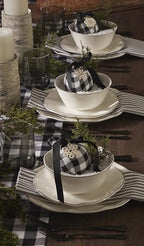 Blue Bay White Porcelain 24-Piece Dinnerware Set for 8 in White, alternate view 2