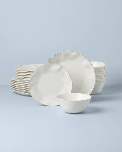 Blue Bay White Porcelain 24-Piece Dinnerware Set for 8 in White, alternate view 3