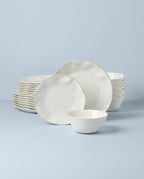 Blue Bay White Porcelain 24-Piece Dinnerware Set for 8 in White, alternate view 3