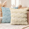 Blue Beige Fall Pumpkin Throw Pillow Covers 18x18 Inch in 18x18 Inch