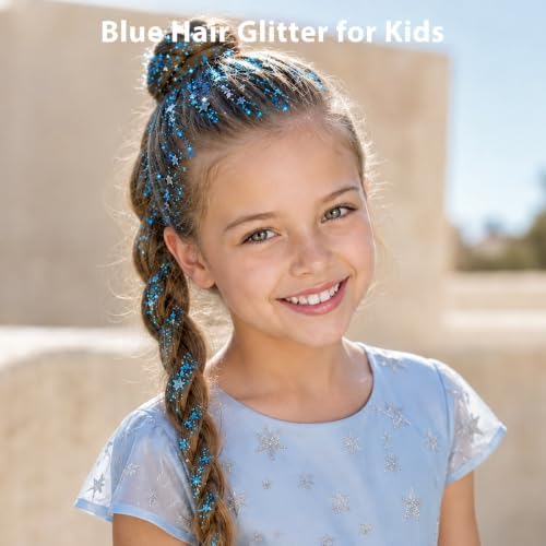 Blue Body Glitter Stick, 4th of July Face Hair Glitter, Fourth of July Accessories and Outfits for Women, USA, alternate view
