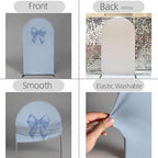 Blue Bows Birthday Party Arch Backdrop Covers Baby in Blooms Floral Baptism Shower Wedding Parties Decorations, alternate