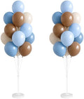Blue Brown 10” Balloons Column Kit for Baby Shower Decor in Brown Blue