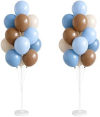 Blue Brown 10” Balloons Column Kit for Baby Shower Decor in Brown Blue