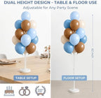 Blue Brown 10” Balloons Column Kit for Baby Shower Decor in Brown Blue, alternate view 3