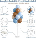 Blue Brown 10” Balloons Column Kit for Baby Shower Decor in Brown Blue, alternate view 4