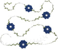 Blue Felt Chrysanthemum Wreath - Blue Leaf Vine Banner, Multi Layer Daisy, Used for Spring Party Decoration