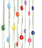 Blue Felt Chrysanthemum Wreath - Blue Leaf Vine Banner, Multi Layer Daisy, Used for Spring Party Decoration, alternate view 5