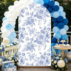Blue Floral Arch Backdrop Cover, 7.2ft Blue Flower Backdrop Cover in 7.2ft in Blue