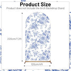 Blue Floral Arch Backdrop Cover, 7.2ft Blue Flower Backdrop Cover in 7.2ft in Blue, alternate view 2