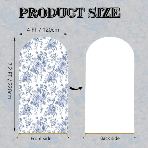 Blue Flower Arch Backdrop Cover 7.2ft Stretch Fabric Cover Fits Arch Backdrop Stand, Stand for Wedding, alternate view 6