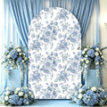 Blue Flower Arch Backdrop Cover Stretch Fabric Cover Fits Arch Backdrop Stand, Stand for Wedding, Birthday