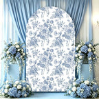 Blue Flower Arch Backdrop Cover Stretch Fabric Cover Fits Arch Backdrop Stand, Stand for Wedding, Birthday