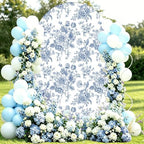 Blue Flower Arch Backdrop Cover Stretch Fabric Cover Fits Arch Backdrop Stand, Stand for Wedding, Birthday, alternate view 2