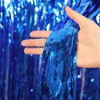 Blue Foil Fringe Backdrop Curtains, 3.3x8.2ft, 3 Pack in 3.3x8.2ft, alternate view 4
