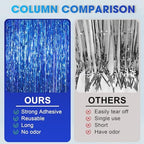 Blue Foil Fringe Backdrop Curtains, 3.3x8.2ft, 3 Pack in 3.3x8.2ft, alternate view 6