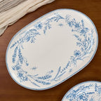 Blue Garden Toile De Jouy 16 plus 12 inch Oval Platters Set, Set of 2, Microwave and Dishwasher Safe, for, alternate view 5