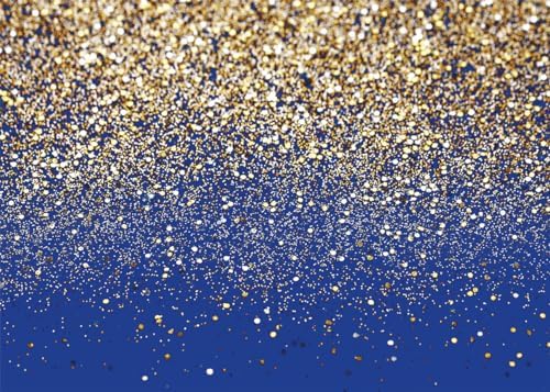 Blue Glitter Backdrop Royal Photo Backdrop for Birthday Party Decoration Graduation Studio Props 12558 (8x6FT)