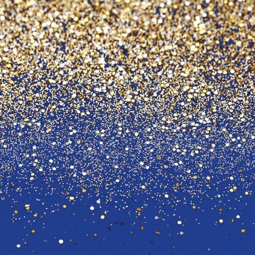 Blue Glitter Backdrop Royal Photo Backdrop for Birthday Party Decoration Graduation Studio Props 12558 (8x8FT)