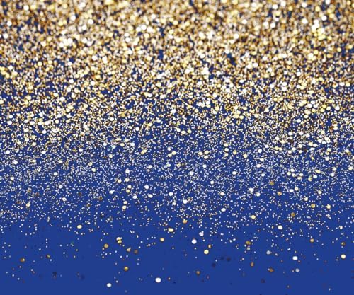 Blue Glitter Backdrop Royal Photo Backdrop for Birthday Party Decoration Graduation Studio Props 12558 (12x10FT)