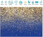 Blue Glitter Backdrop Royal Photo Backdrop for Birthday Party Decoration Graduation Studio Props 12558 (10x8FT), alternate