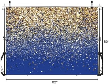 Blue Glitter Backdrop Royal Photo Backdrop for Birthday Party Decoration Graduation Studio Props 12558 (10x8FT), alternate