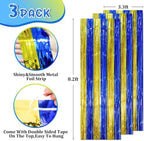 Blue Gold Foil Fringe Backdrop Curtains, 3.3x8.2ft, 3 Pack in 3.3x8.2ft, alternate view 3