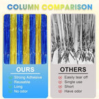 Blue Gold Foil Fringe Backdrop Curtains, 3.3x8.2ft, 3 Pack in 3.3x8.2ft, alternate view 4