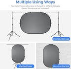 Blue Gray Pop up Backdrop 3x5ft/1x1.5m, Self-Tape Photography Backdrops with Carry Bag Collapsible Portable, alternate view 6