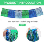 Blue Green Fringe Garland Banner 30ft Wall Tinsel Foil Streamers in Blue Green, alternate view 3