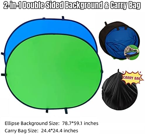 Blue Green Screen Backdrop Double Sided Collapsible Greenscreen Backdrop with Carrying Bag, Portable Pop Up, alternate view 3