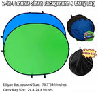 Blue Green Screen Backdrop Double Sided Collapsible Greenscreen Backdrop with Carrying Bag, Portable Pop Up, alternate view 3