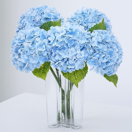 Blue Hydrangea Artificial Flowers, Latex Real Touch
