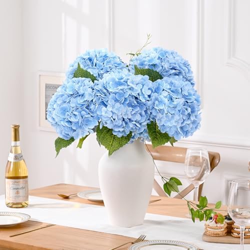 Blue Hydrangea Artificial Flowers, Latex Real Touch, alternate view 3