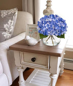 Blue Hydrangea Artificial Flowers with Vase Silk Blue Hydrangeas Fake Flowers Arrangements Floral Bulk Bouquet, alternate