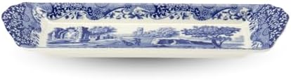 Blue Italian Small Tray - 9 Inch Porcelain Decorative Serving Tray - Shallow Serving Bowl for Salad, Pasta