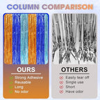 Blue Orange Foil Fringe Backdrop Curtains,3.3x8.2ft, 3 Pack in 3.3x8.2ft, alternate view 4