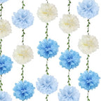 Blue Paper Flower Garland Birthday Baby Shower Decorations