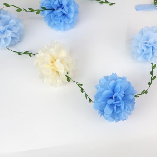 Blue Paper Flower Garland Birthday Baby Shower Decorations, alternate view 6