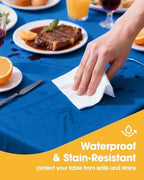 Blue Plastic Table Cloth Disposable, 4 Pack, 54 x 108 in, alternate view 2