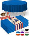 Blue Plastic Table Cloth Disposable, 4 Pack, 84 in