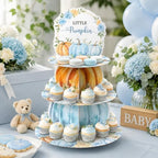 Blue Pumpkin Cupcake Stand 3Tier Dessert Holder Pastry Platter in Blue Pumpkin, alternate view 2