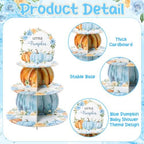 Blue Pumpkin Cupcake Stand 3Tier Dessert Holder Pastry Platter in Blue Pumpkin, alternate view 4