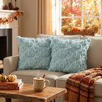 Blue Pumpkin Fall Throw Pillow Covers 18x18 Inch in 18x18 Inch, alternate view 2