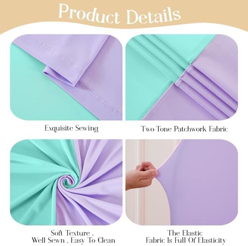 Blue Purple Arch Backdrop Cover Set of 2 Birthday Party Arch Covers 7.2 and 6ft Wedding Arch Cover Stretchy, alternate view 5