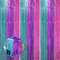Blue Purple Pink Fringe Backdrop Curtains, 3.3x8.2ft, 3 Pack in 3.3x8.2ft