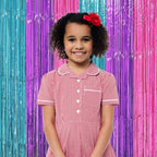 Blue Purple Pink Fringe Backdrop Curtains, 3.3x8.2ft, 3 Pack in 3.3x8.2ft, alternate view 2