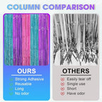 Blue Purple Pink Fringe Backdrop Curtains, 3.3x8.2ft, 3 Pack in 3.3x8.2ft, alternate view 4